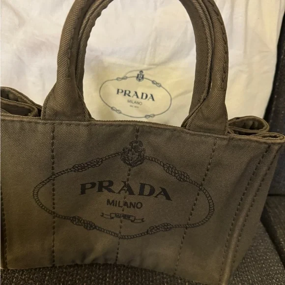Prada Olive Green Canvas Tote Bag - Picture 8 of 8